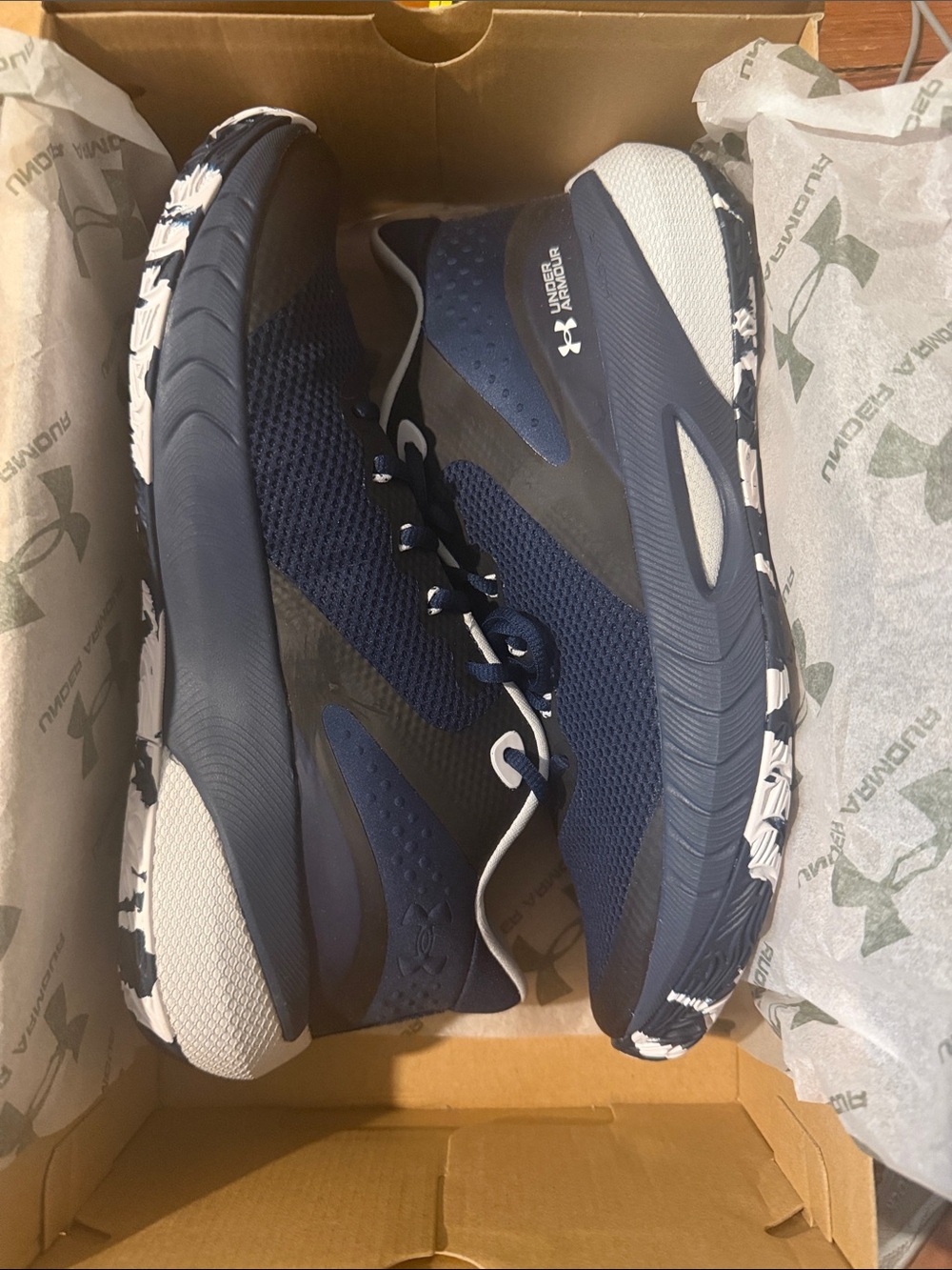 Under Armour Navy and White Women's Athletic Running Shoes